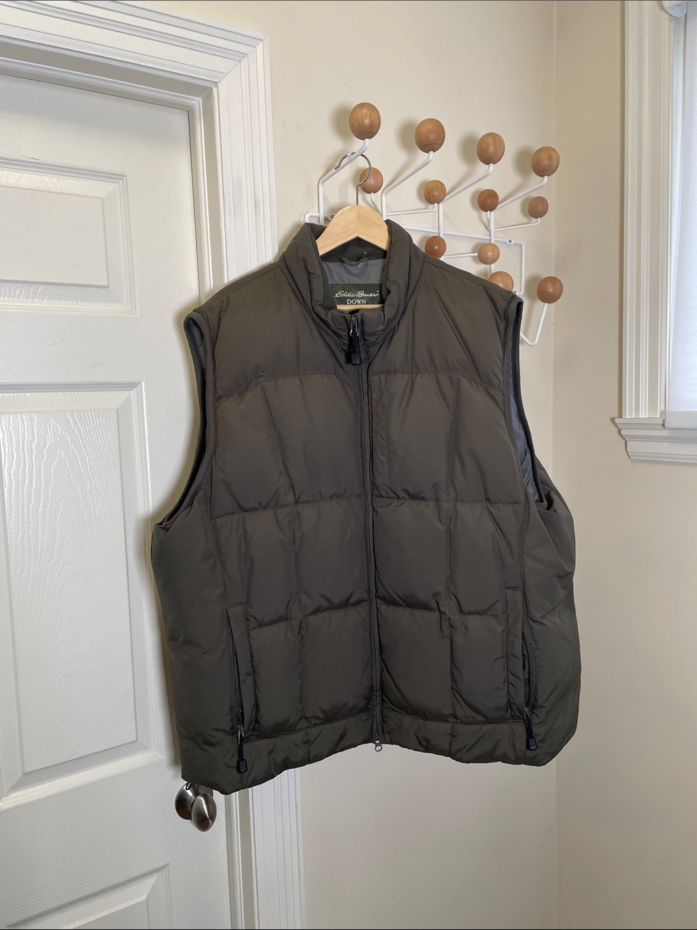 Eddie Bauer - Down Feather Outdoor Hiking Puffer Vest - Green - XXL